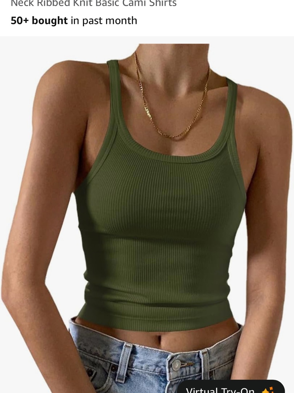 Ribbed Olive Green Tank Top